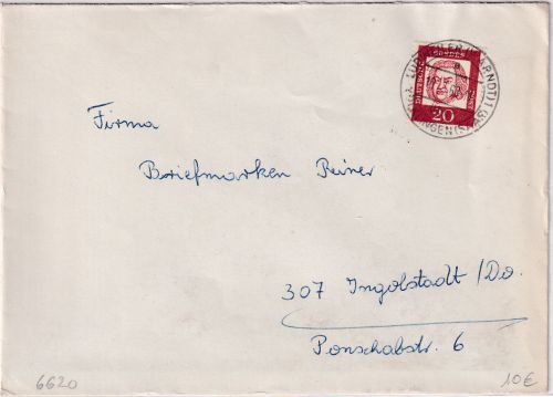 BRD - Ludweiler (Warndt) 1 ü. Völklingen Poststelle I Brief n. Ingolstadt 1963