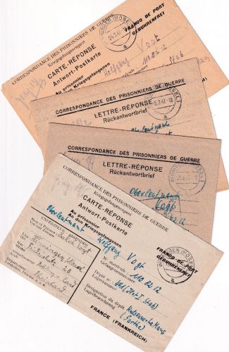 FZ/Rheinl.-Pf. - Winningen 1946/47 4 Kriegsgefangenenbriefe/-karten n FRANKREICH