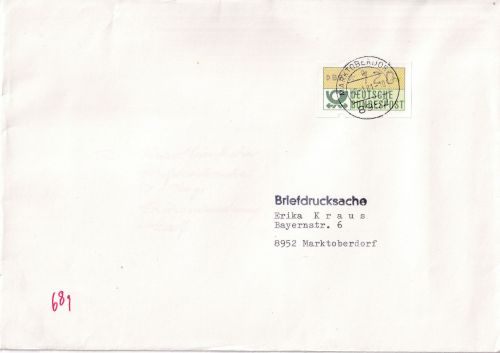 BRD - 120 Pfg. ATM Briefdrucksache 50-100g/FDC Marktoberdorf 2.1.81
