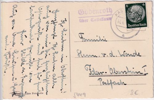 DR - Laubach ü. Castellaun Landpost-L2 Weihnachtskarte n. Holzfeld 1939