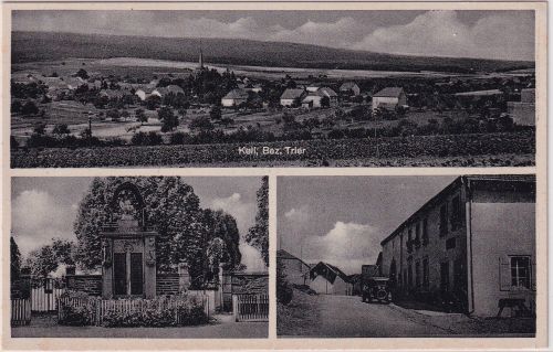 Rheinl.-Pfalz - Kall Bz. Trier Kriegerdenkmal Straße etc. sw-Mehrbild-AK ca 1935