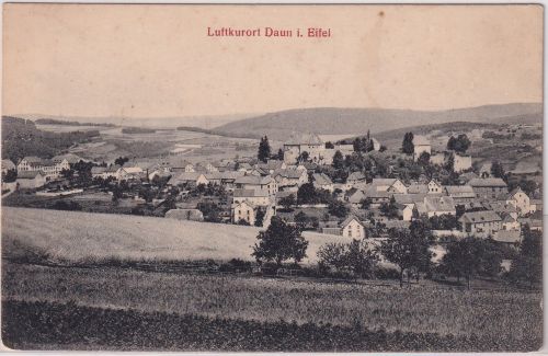 Rheinl.-Pfalz - Daun (Eifel) Ortsansicht/Feldpost Bahnpost Andernach Gerolstein