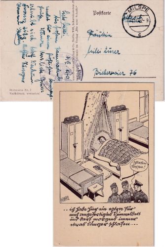 DR - Milspe NSKK Motorsportschule Ruhrland Feldpostkarte n. Biberwir/Tirol 1940