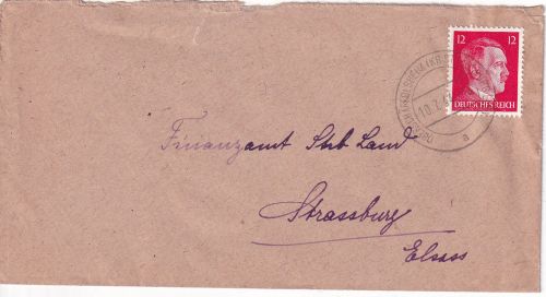 Dt.Bes. Elsass - Oberschäffolsheim (Kr. Strassburg Els.) Brief n Stasasburg 1944