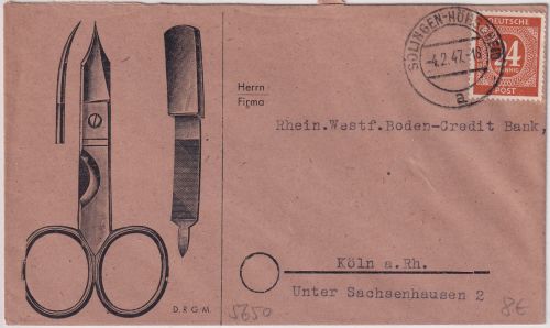 All.Bes. - Solingen-Hörscheid 1947 illustr. Firmenbrief (Buntenbach) n. Köln