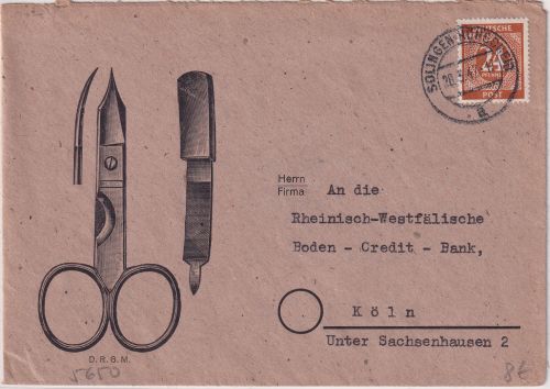 All.Bes. - Solingen-Hörscheid 1947 illustr. Firmenbrief (Buntenbach) n. Köln