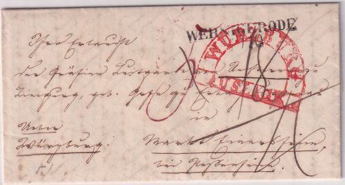 Preussen/Bayern - Wernigerode 7/10 L2 Auslagenbrief n. Markt Einersheim 1843