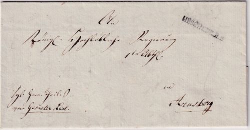 Preussen - Meschede R2 L1 Dienstbrief n. Arnsberg 1824 - mit Inhalt