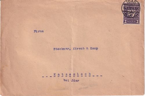 DR-Infla - 2 M. Gewerbeausstellung Brief Idar - Katzenmloch 16.5.22