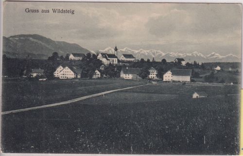 Bayern - Wildsteig Ortsansicht sw-AK gelaufen/Feldpost 1916