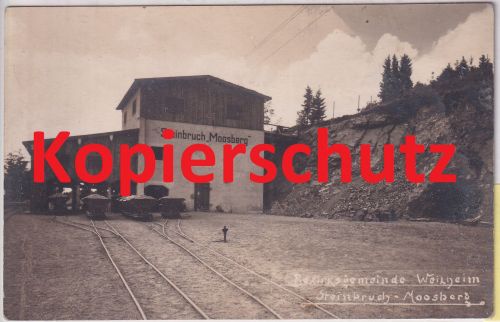 Bayern - Weilheim Steinbruck Moosberg priv. sw-Foto-AK ungelaufen ca. 1920