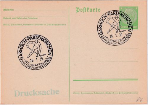 DR - Garmisch-Partenkirchen 1939 SST Int. Wintersportwoche Ganzsache