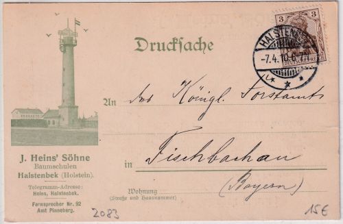 DR - Halstenbek 1910 illustr. Firmendrucksache n. Fischbachau
