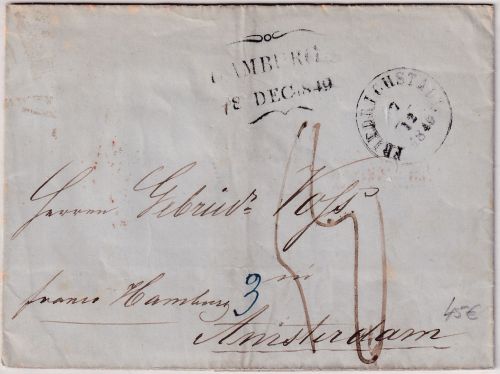 Schleswig-Holstein/Niederlande - Friedrichstadt 7/12 1949 K2 Teilfrankobrief