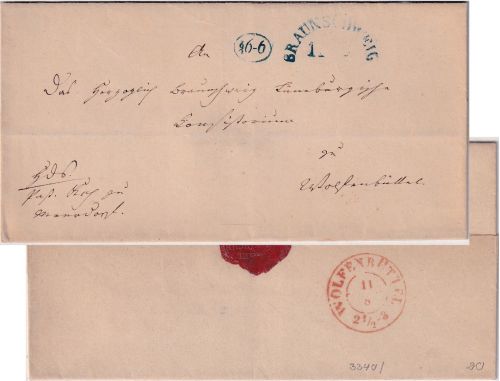 Braunschweig - Braunschweig 11/8 blauer HKS Dienstbrief Meerdorf - Wolfenbüttel