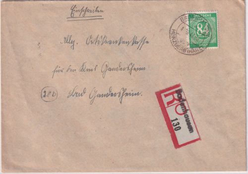 All.Bes. - Badenhausen ü. Herzberg Poststelle I Einschreibebrief 1947