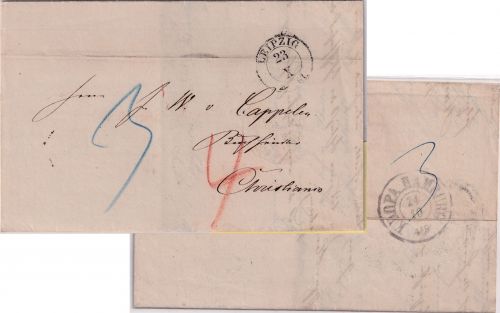 Sachsen/Norwegen - Leipzig 1861 K2 Portobrief n. Christiania (Oslo) - mit Inhalt