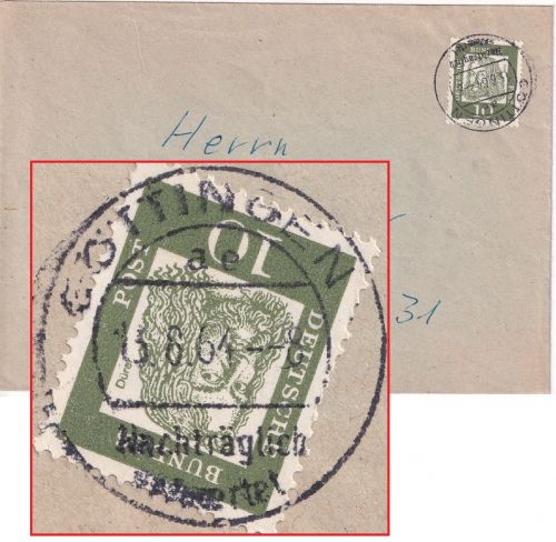 BRD - Göttingen Nachträglich entwertet Ortsbrief 1964 (!)