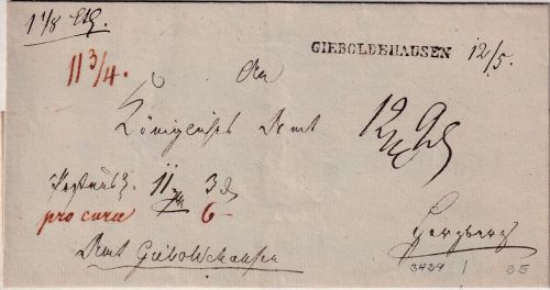 Hannover - Gieboldehausen L1 Postvorschußbrief n. Herzberg (1839)
