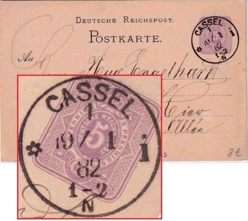 DR - Cassel 1 *i Klaucke-K1 5 Pfg. Ganzsache/Ortskarte