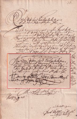 Sachsen - Nobitz 1689 Schnökelbrief n. Altenburg - mit Inhalt