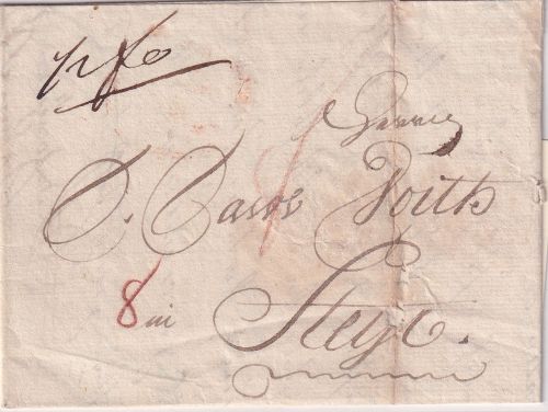 Schweiz/Österreich - Basel 1795 Grenzfrankobrief n. Steyr - mit Inhalt