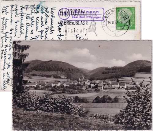 BRD - (16) KLeinern ü. Bad Wildungen Landpost-Ra2 entspr. Ansichtskarte 1947