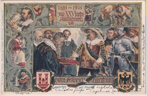 Bayern - Rothenburg o./T. Festspiel Meistertrunk 5 Pfg Privatganzsache 1905