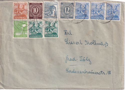 All.Bes./Währungsreform - Tüssling 23.6.48-8 Briefkastenleerung Brief n Bad Tölz
