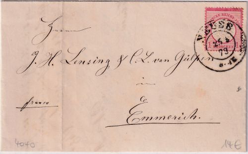 DR - Neuss 25/5 73 K2 1 Gr. gr. Brustschild brief n. Emmerich - mit Inhalt