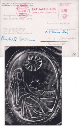 BRD - Dormagen 1966 20 Pfg. AFS "Raphaelshaus" Weihnachtskarte n. ÖSTERREICH