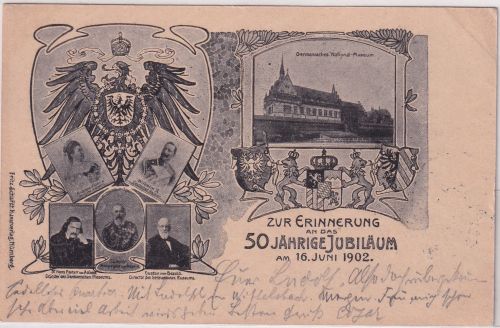 Bayern - Nürnberg 50 J. Jubiläum Germanisches Museum 5 Pfg Privatganzsache 1902