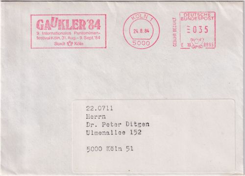 BRD - Kön 1984 35 Pfg. AFS "Gauckler 84" Ortsdrucksache