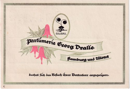 Hamburg - Parfümerie Georg Dralle Hamburg u. Altona Firmenwerbekarte 1922