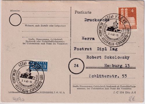 DR - Kleve Esperanto Verbandstagung SST Drucksache n. Hamburg 1949