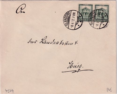 DR - 2x8 Pfg. Nothilfe (Zwinger) Brief Glandorf - Iburg 1932