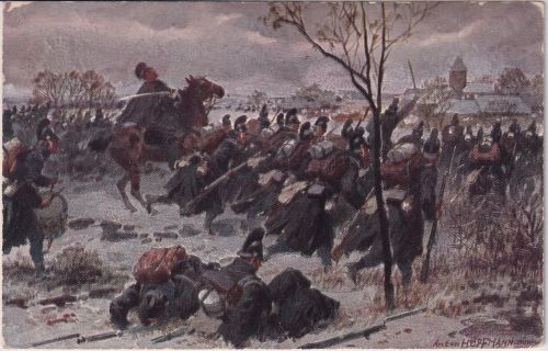 Bayern - Heldentod Major Endres 1870 Gemälde 5 Pfg Privat-Ganzsache Pasing 1920