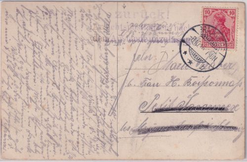 DR - Brackwede 1915 "Zurück - Ansichtskarten...nicht zu lässig" L3 Auslandskarte