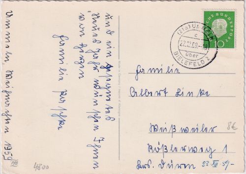 BRD - (21a) Ummeln ü. Bielefeld 2 Poststelle I Karte n. Weißweiler 1959