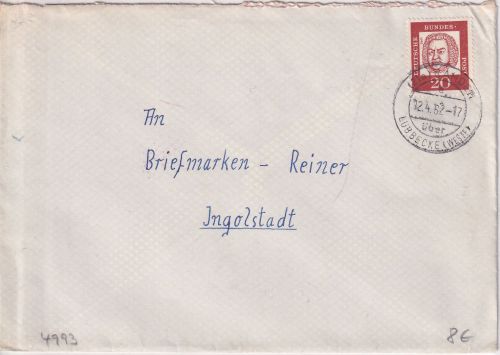 BRD - (21a) Rahden ü. Lübbecke Poststelle I Brief n. Ingolstadt 1962