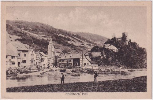 NRW - Heimbach (Eifel) Ortsansicht sw-AK gelaufen Bahnpost Düren Heimbach 1925