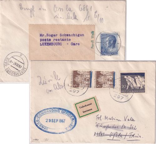 BRD/Postkrieg - 20 Pfg. Vertreibung u.a. Brief Emden - Oßla/DDR 1967