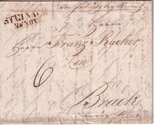 Österreich - Steinach L1 Portobrief Irdning - Bruck 1839 - mit Inhalt