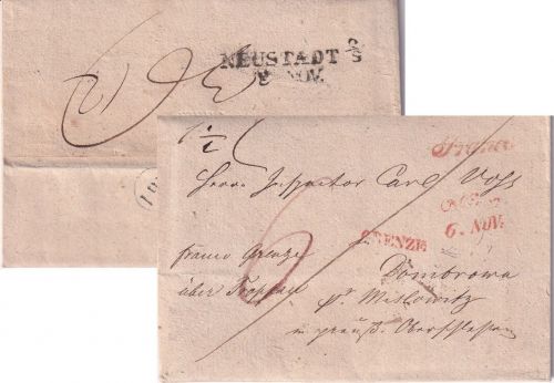 Österreich/Preussen - Wien 6.NOV Franco Grenze Grenzfrankobrief n. Dombrowa