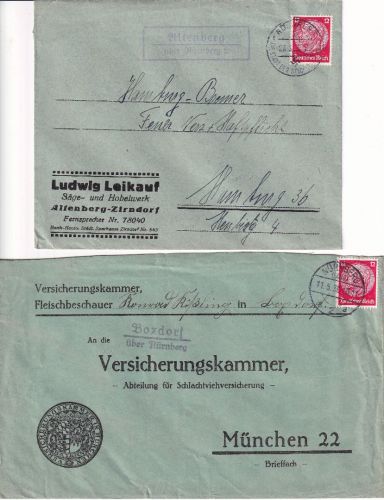 Nürnberg - Landpoststellen Sammlung (41 versch. Belege) aus 1932/1948