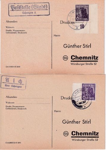 Schongau - Landpoststellen Sammlung (26 versch. Belege) aus 1938/1949