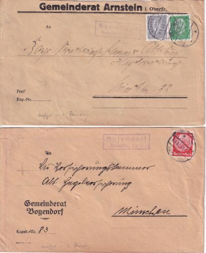 Schesslitz - Landpoststellen Sammlung (17 versch. Belege) aus 1931/1936
