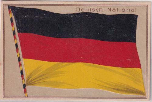 DR - Deutsch-National schwarz-rot-goldene Fahne Prägekarte ungelaufen ca. 1914