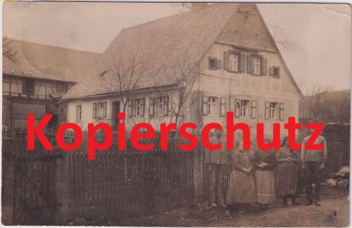 Bayern - Poxdorf Effeltricht Gebäude Personen priv. Foto-AK gelaufen Ludwag 1914