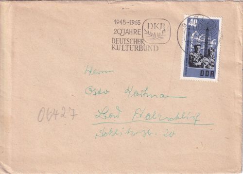 DDR - 40 Pfg. 20 Jahre DDR-Rundfunk Brief Berlin - Bad Salzschlirf 1965